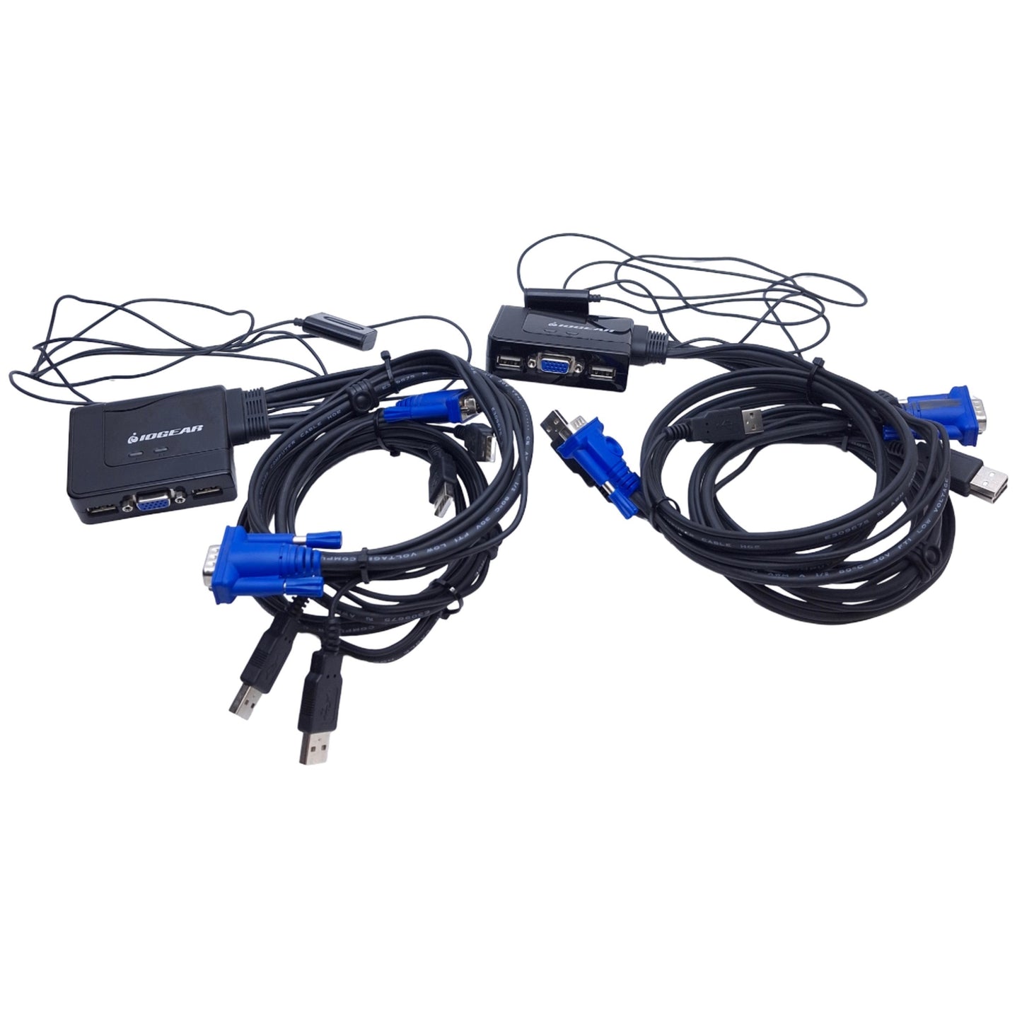 Used Lot of 2 IOGEAR GCS22U 2-Port USB KVM Switch with Cables and Remote 2048x1536
