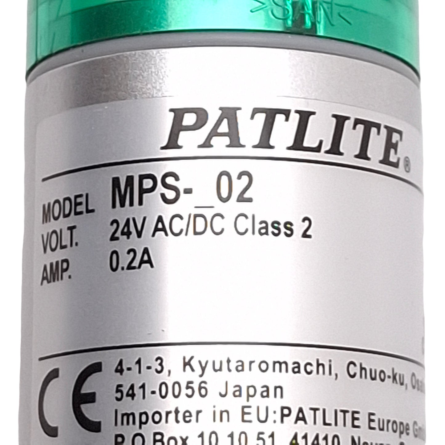 Used Patlite MPS-302-RYG Stack Light Signal Tower , ø30mm, Red Amber Green, 24VAC/DC