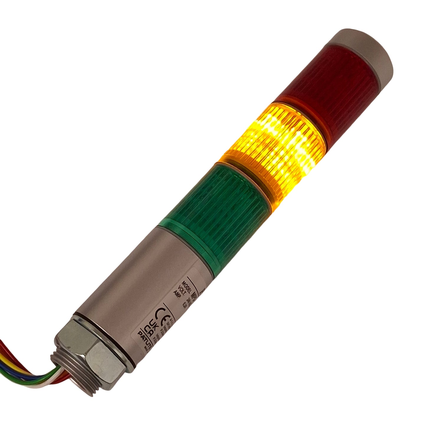 Used Patlite MPS-302-RYG Stack Light Signal Tower , ø30mm, Red Amber Green, 24VAC/DC
