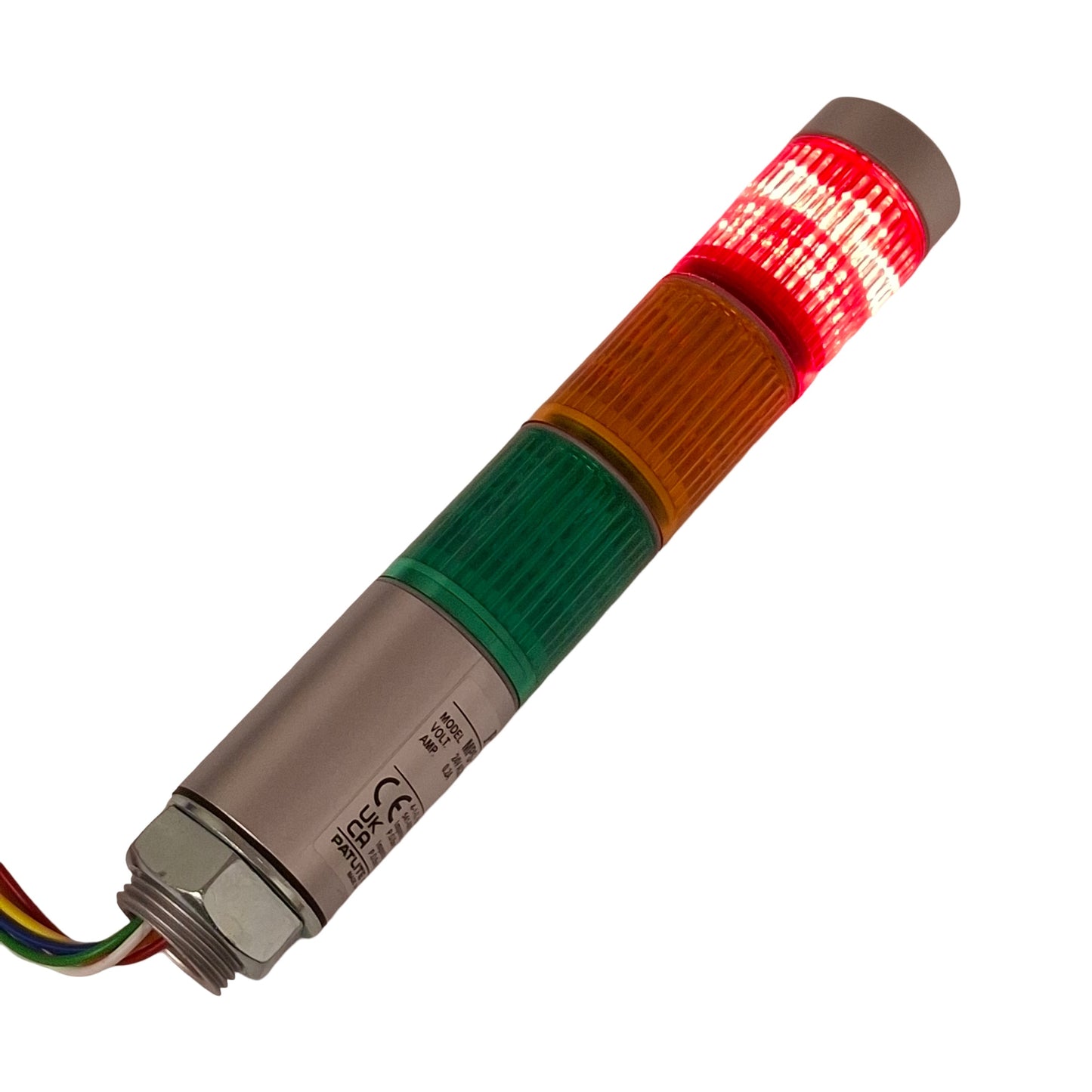 Used Patlite MPS-302-RYG Stack Light Signal Tower , ø30mm, Red Amber Green, 24VAC/DC