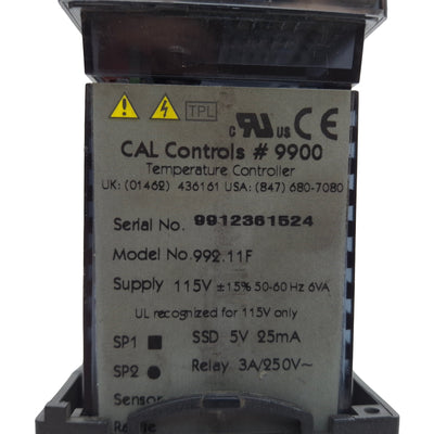 Used CAL Controls # 9900 992.11F Temperature Controller, 3A/250VAC Relay, 115VAC