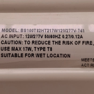 Used Beghelli BS100T82HT217W120/277V-741 LED Light Fixture Ballast 2ft, 120/277VAC