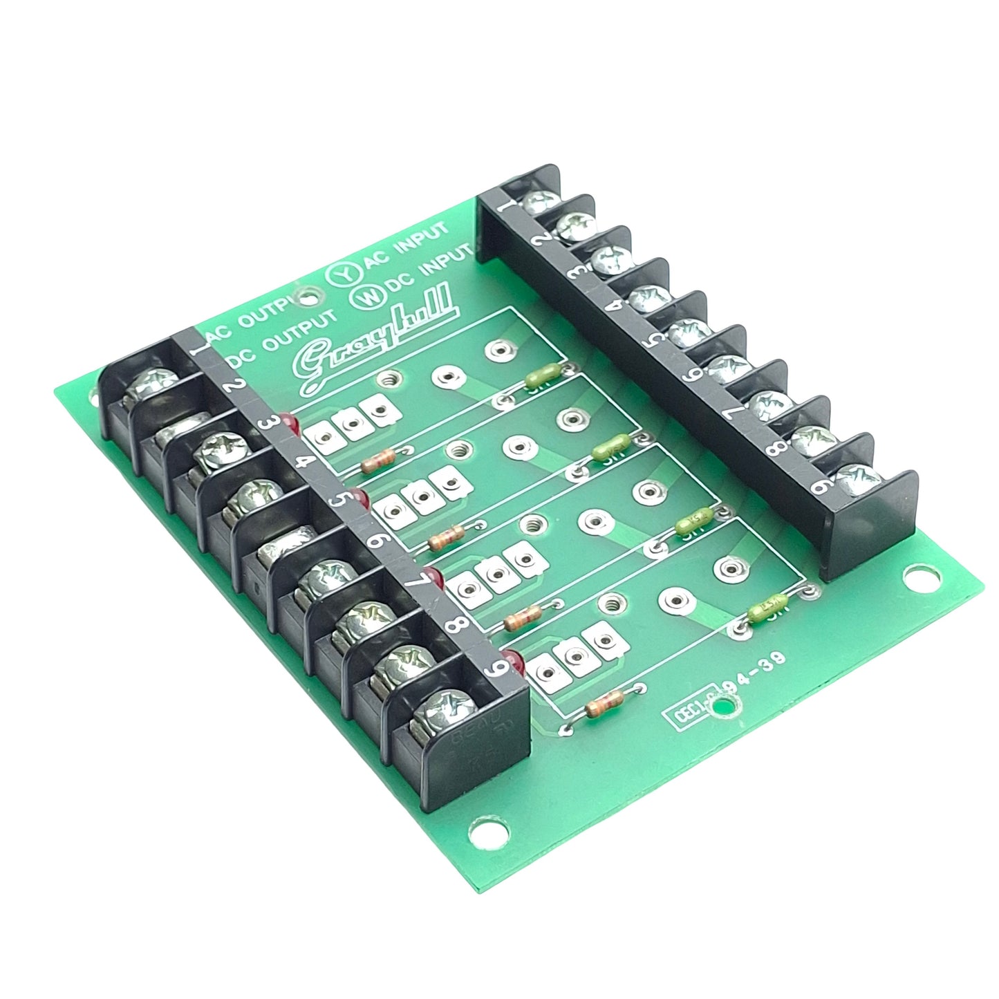 Used Grayhill 70AD3346 PLC / Relay Addon Board, 4-Relay Positions, Screw Terminals