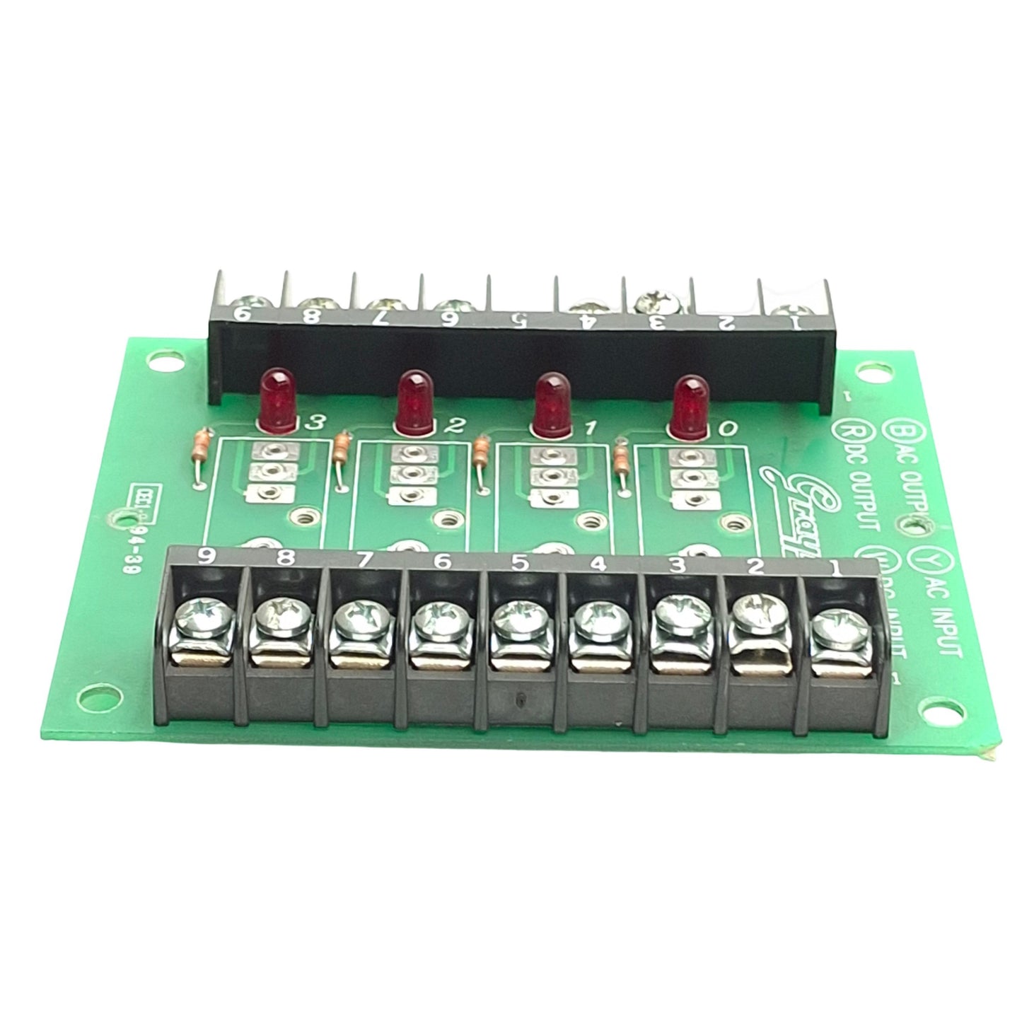 Used Grayhill 70AD3346 PLC / Relay Addon Board, 4-Relay Positions, Screw Terminals