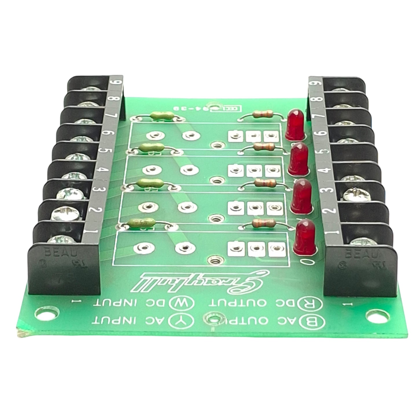 Used Grayhill 70AD3346 PLC / Relay Addon Board, 4-Relay Positions, Screw Terminals