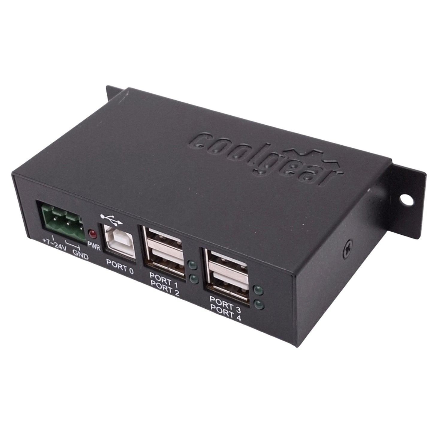Used Coolgear USBG-4u2ml Powered USB Hub w/ Status LEDs, 4-Port USB, 7-24VDC