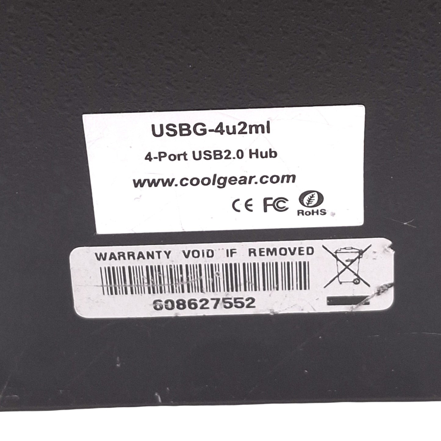 Used Coolgear USBG-4u2ml Powered USB Hub w/ Status LEDs, 4-Port USB, 7-24VDC