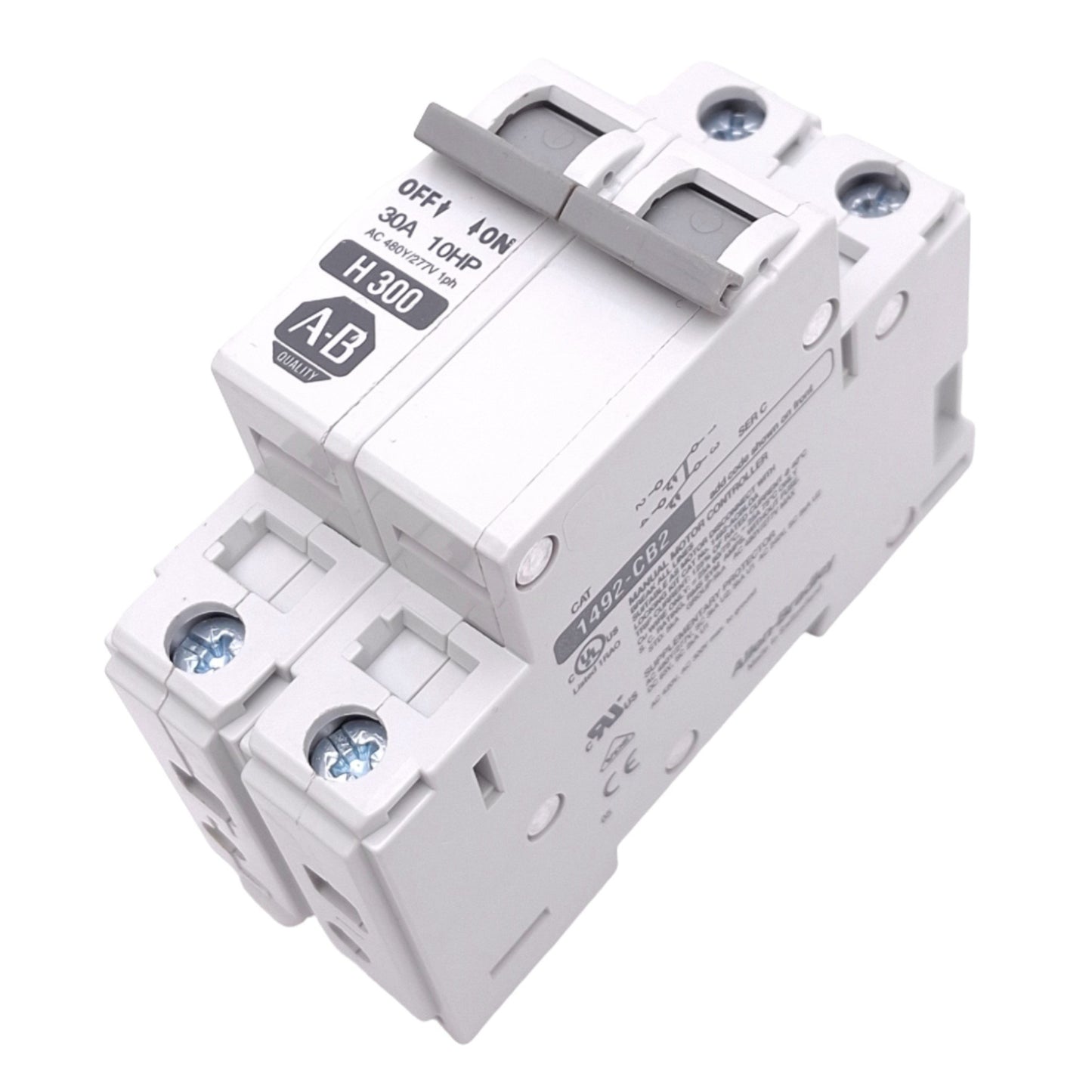 Used Allen Bradley 1492-CB2H300 Circuit Breaker, 2-Pole, 30A 10hp, 480Y/277VAC Max