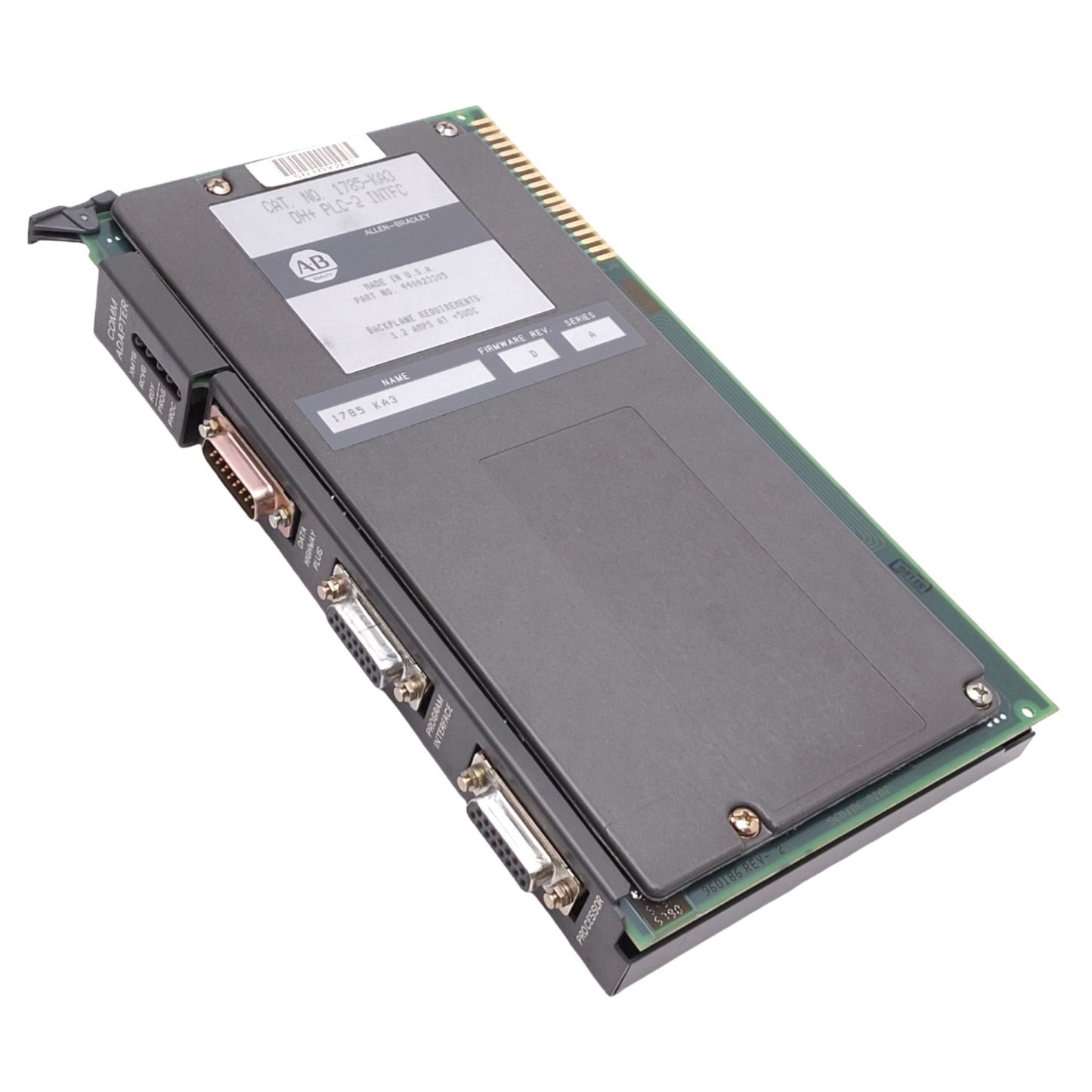 Used Allen Bradley 1785-KA3 Rev D PLC-2 Communication Adapter Module, 5VDC 1.2A