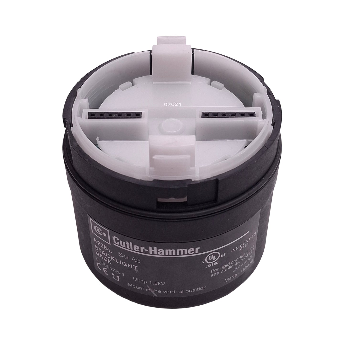 Used Cutler-Hammer E26BL LED Stacklight Base Module, 12-240VAC/VDC, ø56mm