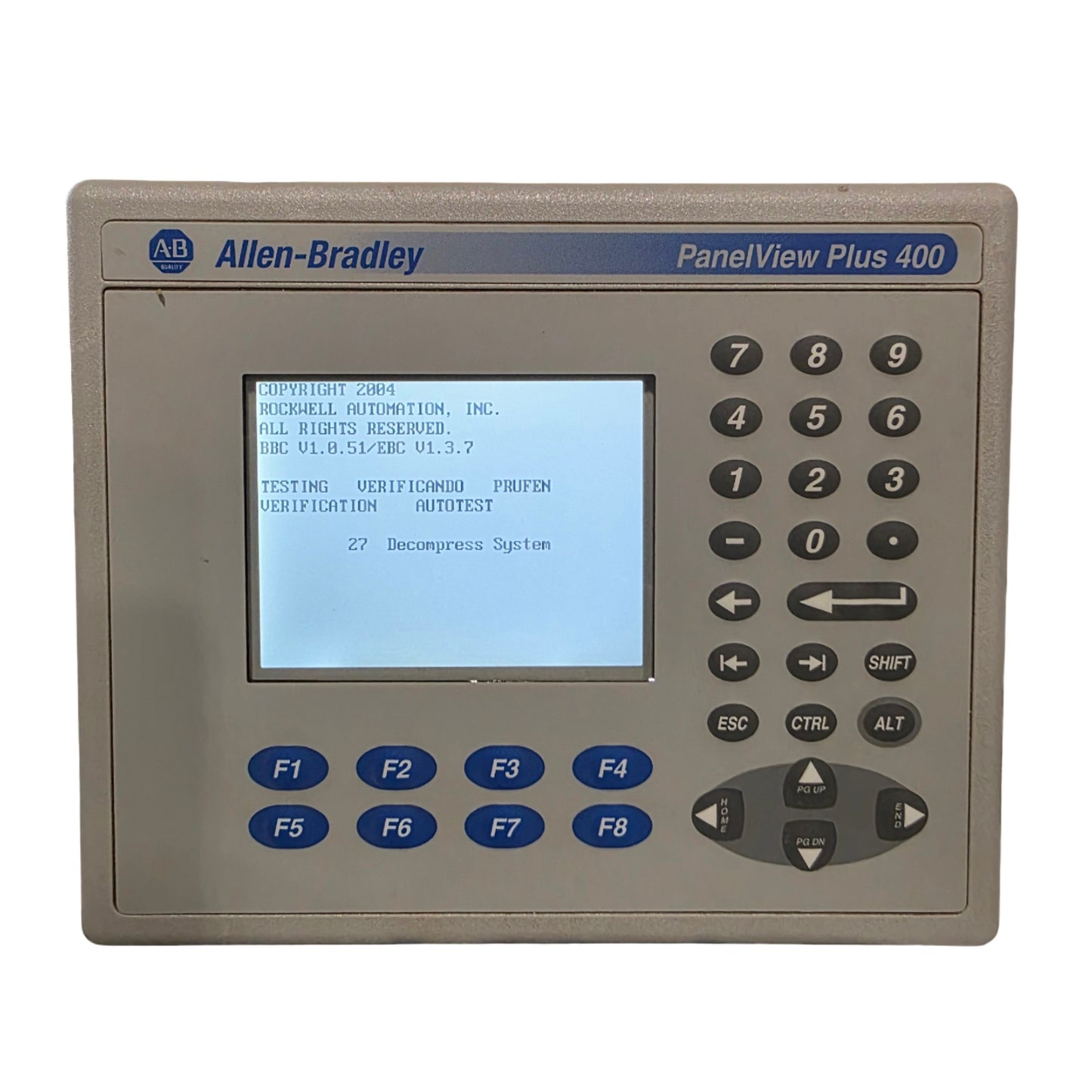 Used Allen-Bradley 2711P-K4M5D PanelView Plus 400 Terminal 3.5", 24VDC, RS232 USB
