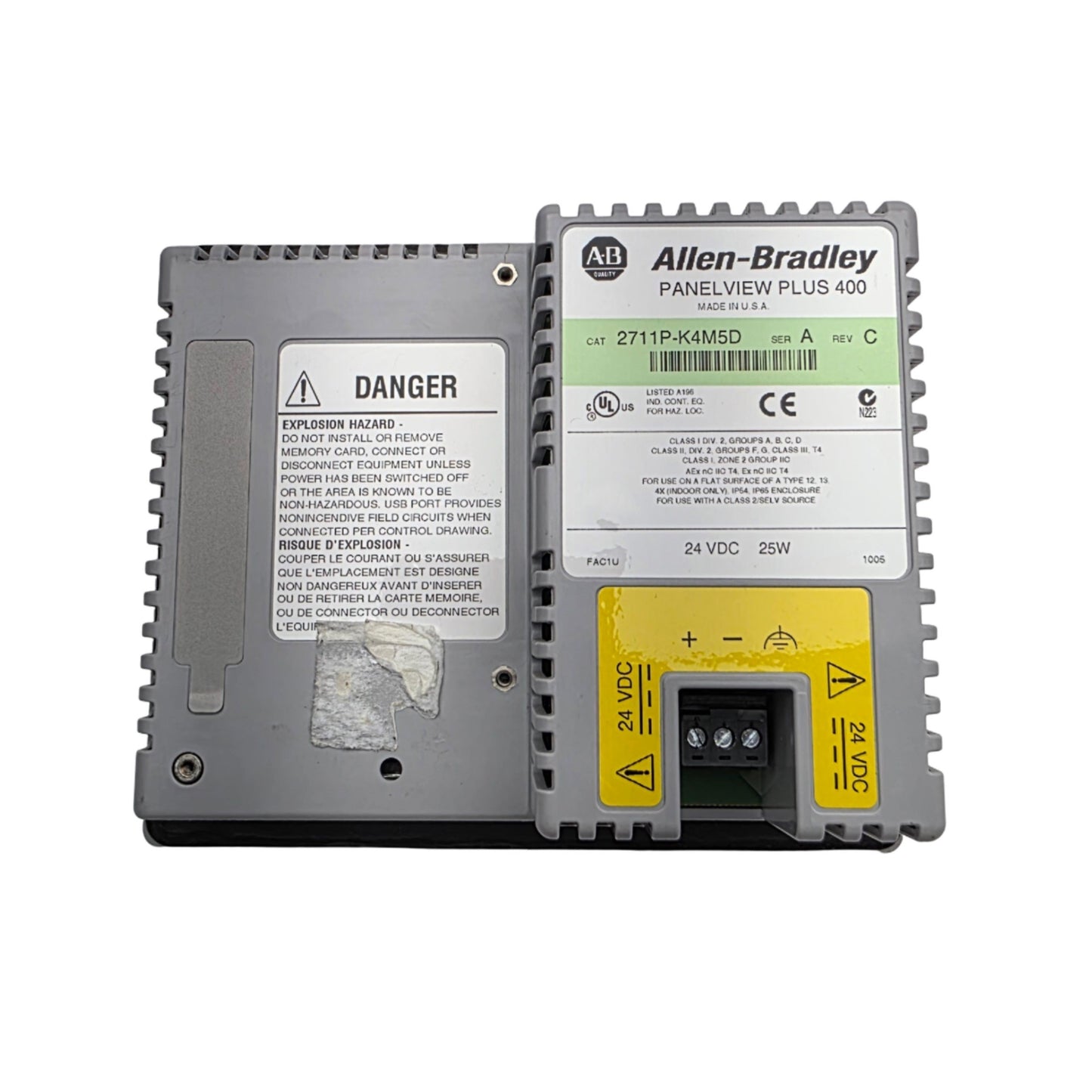 Used Allen-Bradley 2711P-K4M5D PanelView Plus 400 Terminal 3.5", 24VDC, RS232 USB