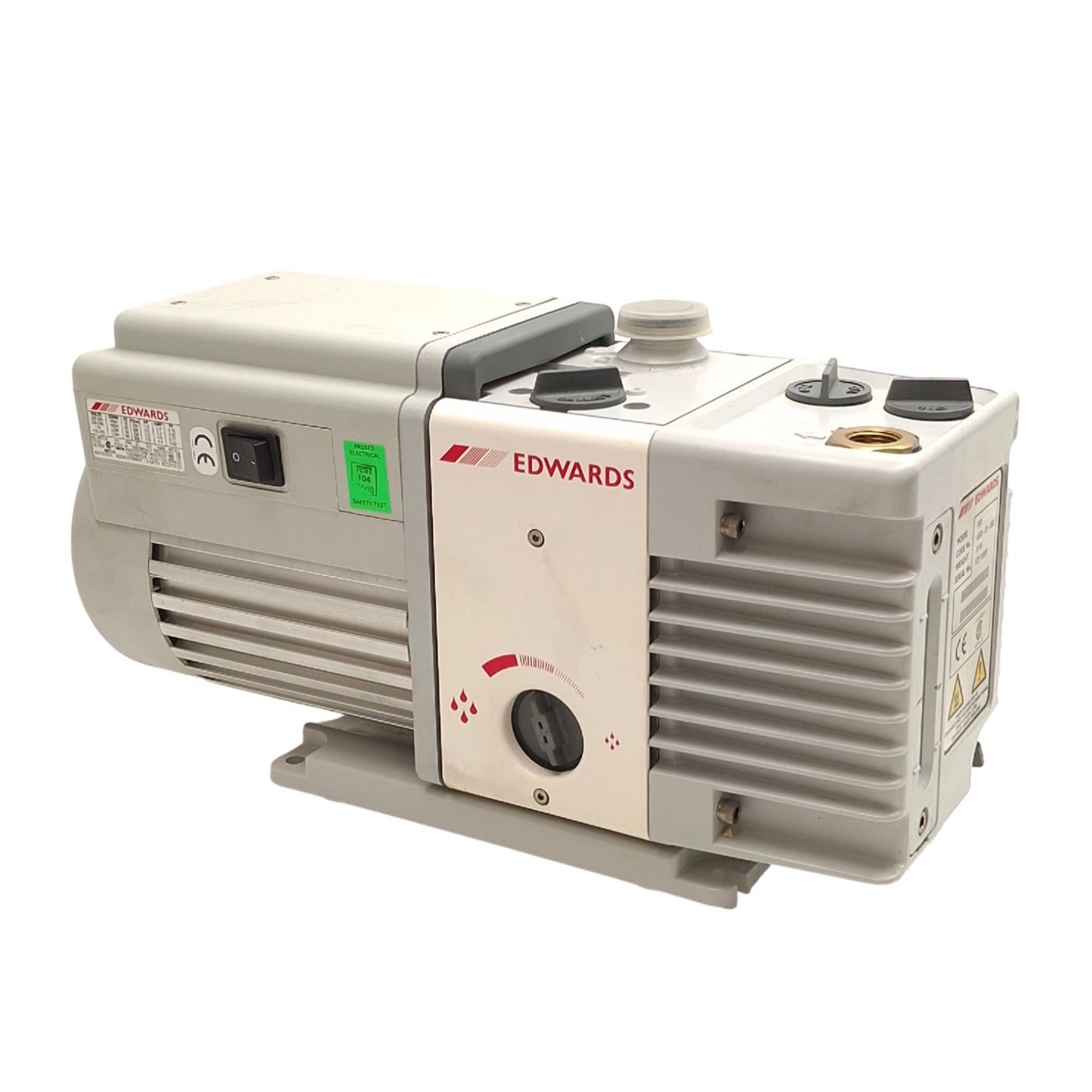 Used Edwards RV5 A653-01-903 Rotary Vane Pump, 120/240VAC, NW25, 1bar Outlet, 4.1CFM