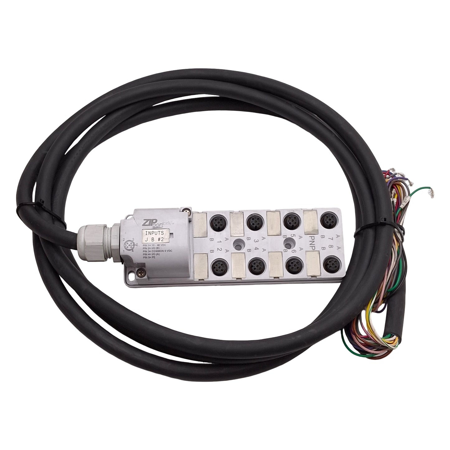 Used Automation Direct ZP-JBH85-2P-5 ZIPport Junction Block, M12 5-Pin, 48VDC 3A, 9ft
