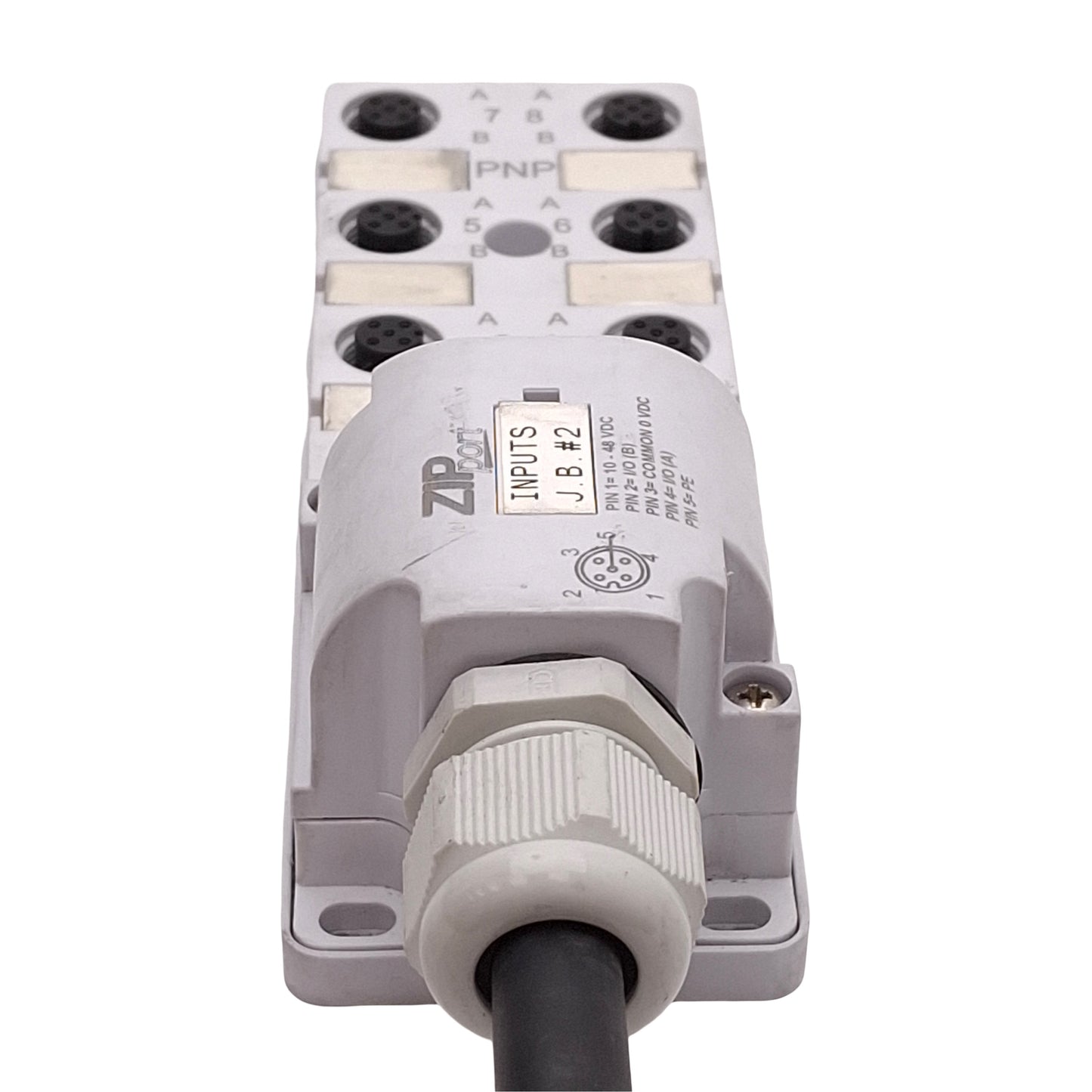 Used Automation Direct ZP-JBH85-2P-5 ZIPport Junction Block, M12 5-Pin, 48VDC 3A, 9ft