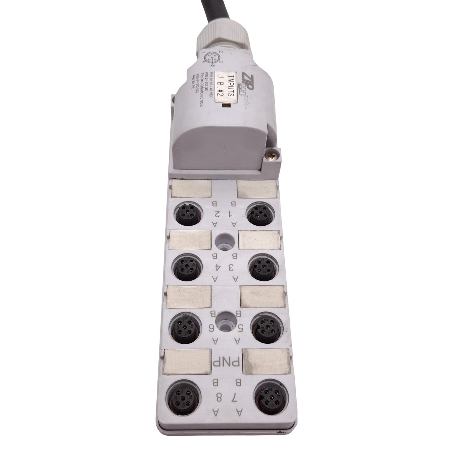 Used Automation Direct ZP-JBH85-2P-5 ZIPport Junction Block, M12 5-Pin, 48VDC 3A, 9ft