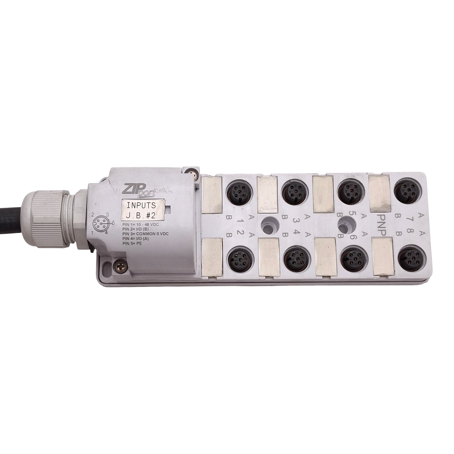 Used Automation Direct ZP-JBH85-2P-5 ZIPport Junction Block, M12 5-Pin, 48VDC 3A, 9ft