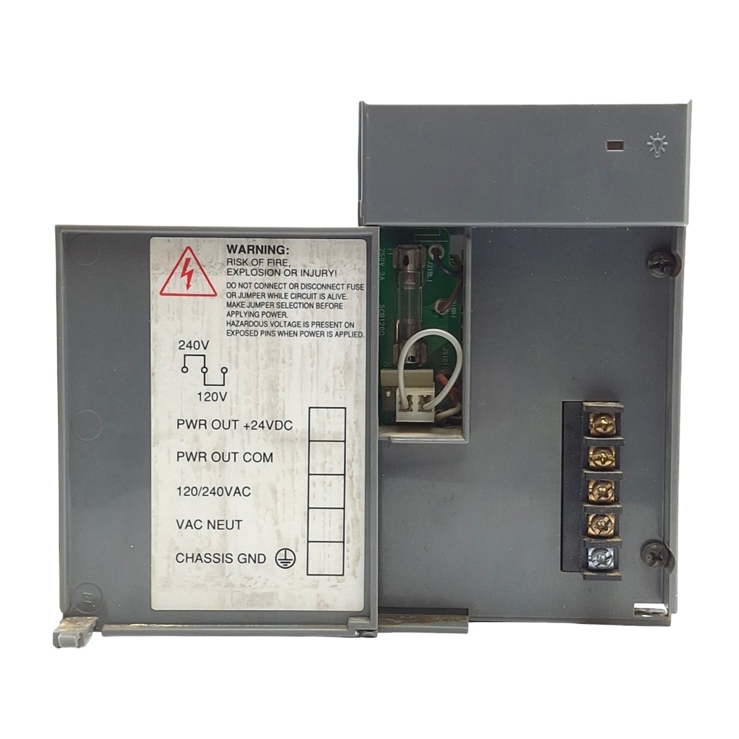 Used Allen Bradley 1746-P2 C SLC 500 Power Supply, In 85-265VAC Out 5VDC 5A *Cracks*