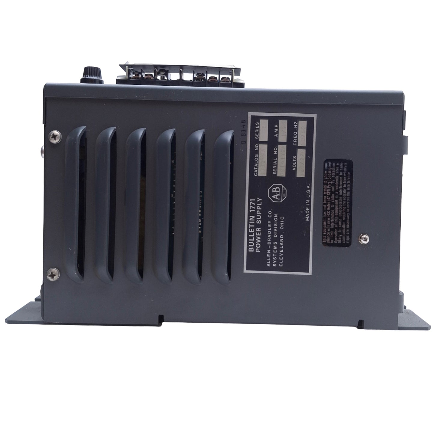 Used Allen Bradley 1771-PA Power Supply Module 75VAC Input, 120VAC 1A 220/240 0.5A