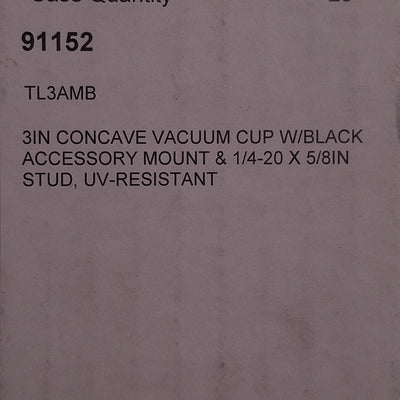 New Wood's Powr-Grip TL3AMB-91152 Mounting Cup, 3in Cup, 5/8in Long x 1/4-20in Stud