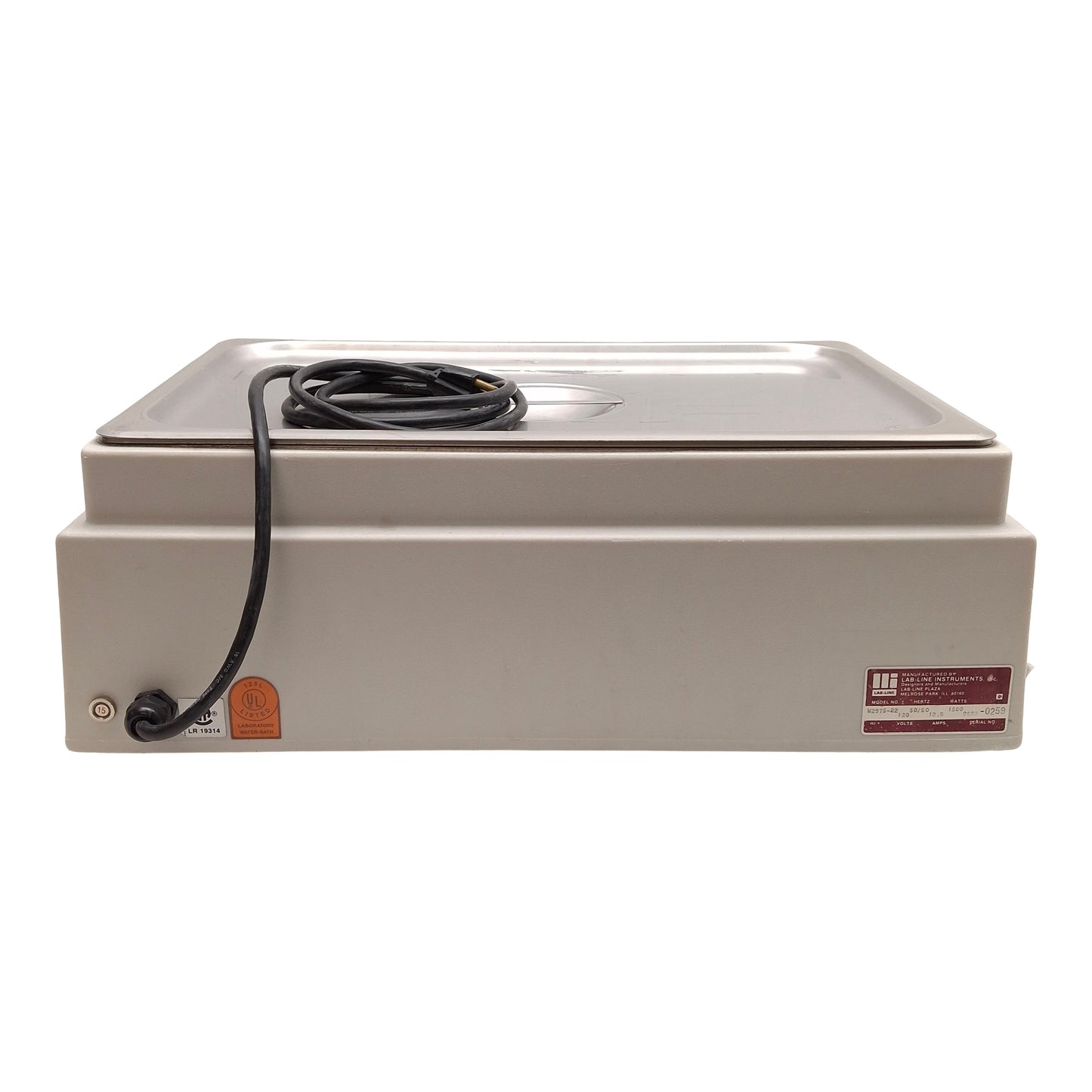 Used Lab-Line W2975-22 Heated Water Bath w/ Omega Controller 22L 100°C 1500W 120VAC