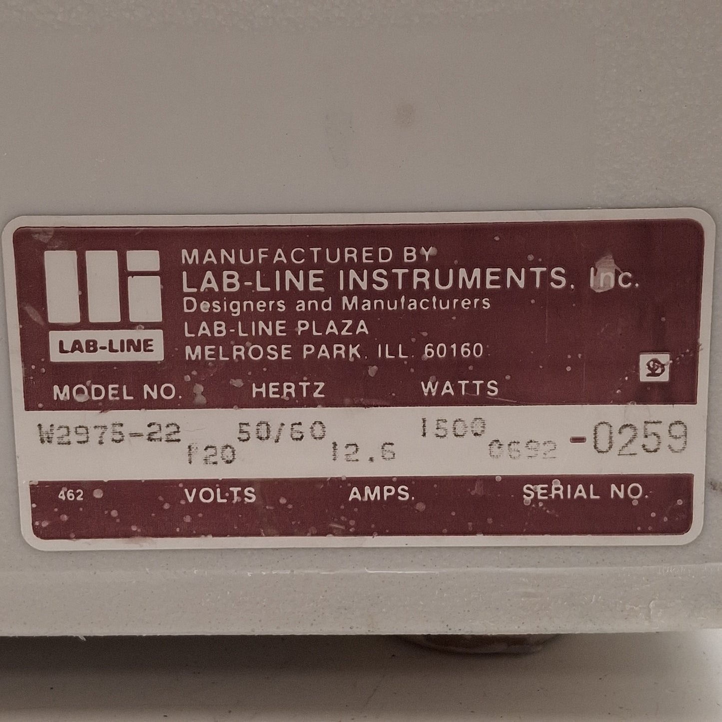 Used Lab-Line W2975-22 Heated Water Bath w/ Omega Controller 22L 100°C 1500W 120VAC
