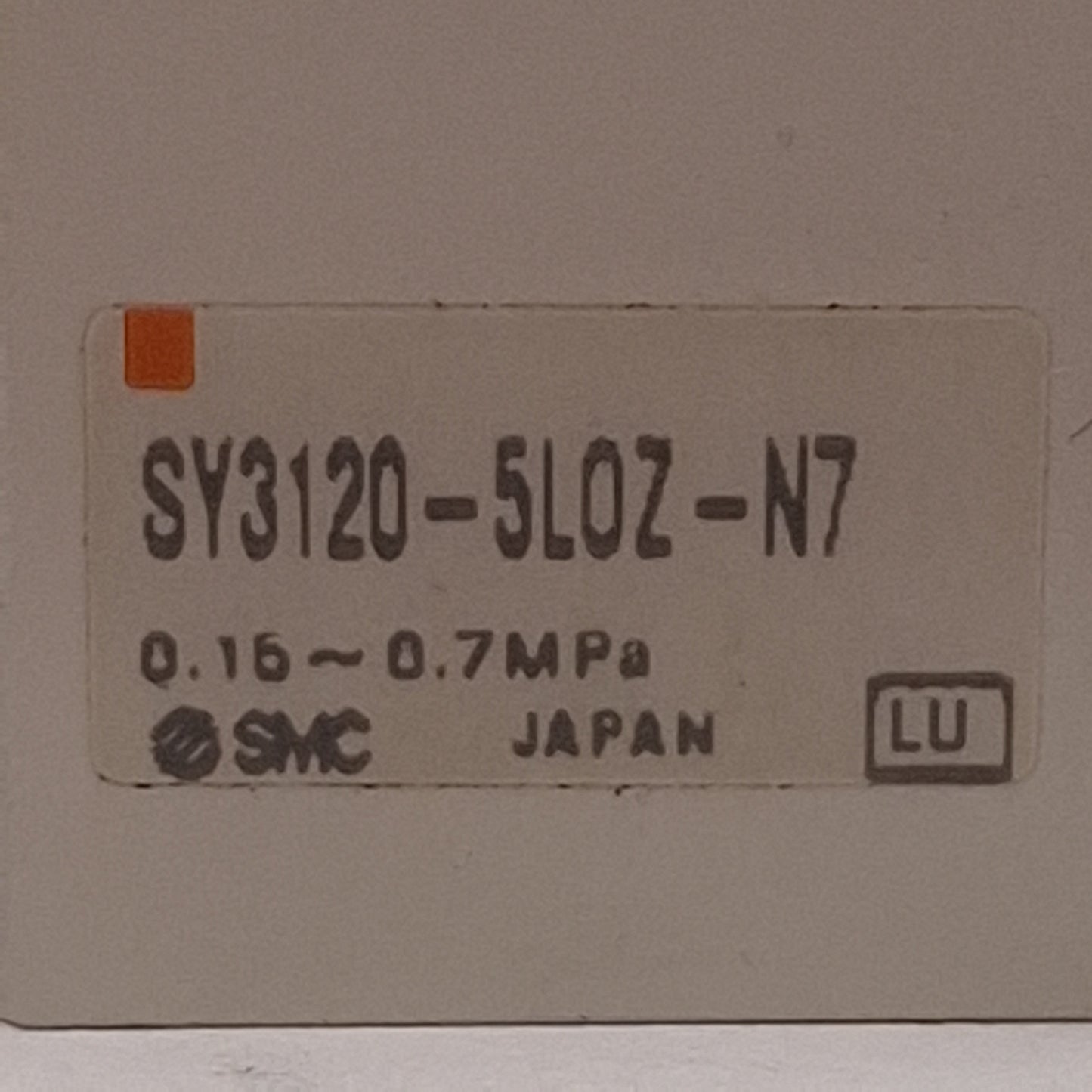 Used SMC SY3120-5LOZ-N7 Solenoid Valve, 2-Pos Single, 0.7MPa, ø1/4" P2C, 24VDC Coil