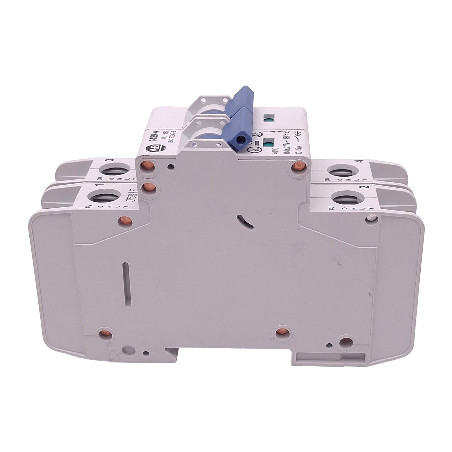 Used Allen Bradley 1489-A2C050 Circuit Breaker, 2-Pole, 5A 480Y/277VAC, DIN Rail