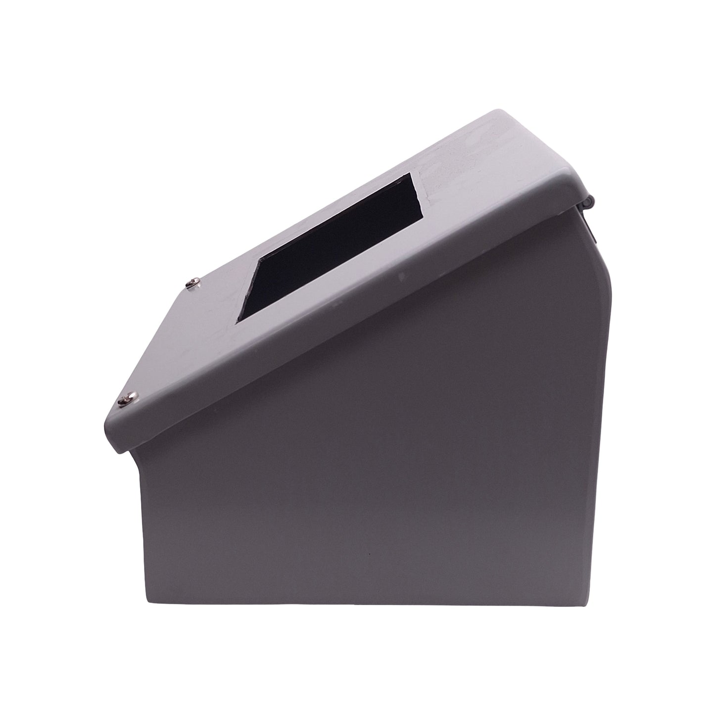 Used Hoffman C8C8 Steel Consolet Enclosure, Sloped Cover, 8" x 8" x 7.09" *w/ Holes*