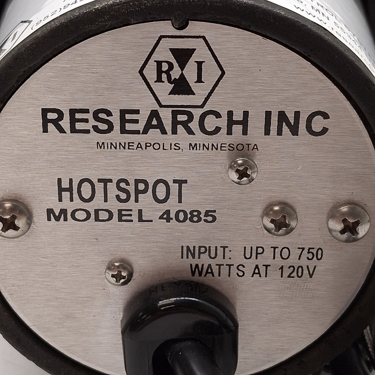 Used Research Inc 4085-C-750-00-00 SpotIR Spot Heater, "C" Cut Shield, 750W, 120VAC