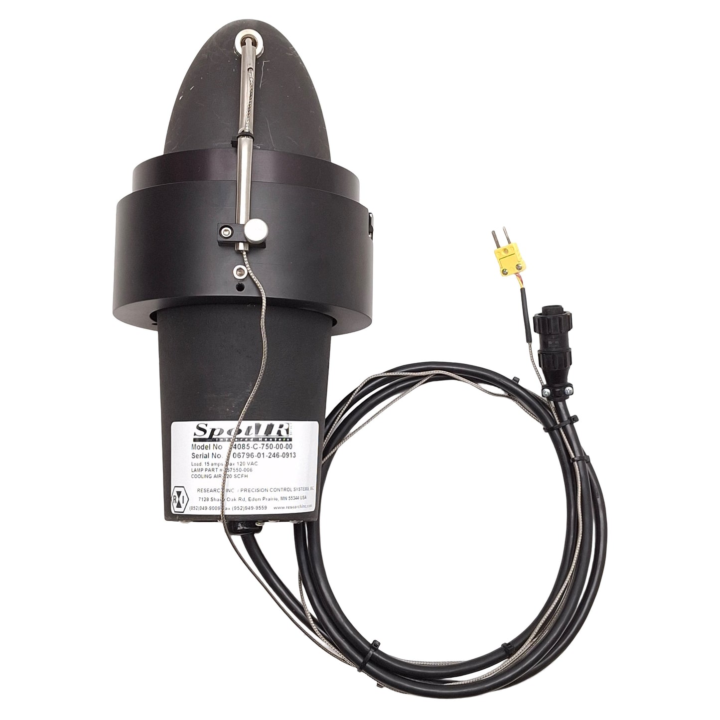Used Research Inc 4085-C-750-00-00 SpotIR Spot Heater, "C" Cut Shield, 750W, 120VAC