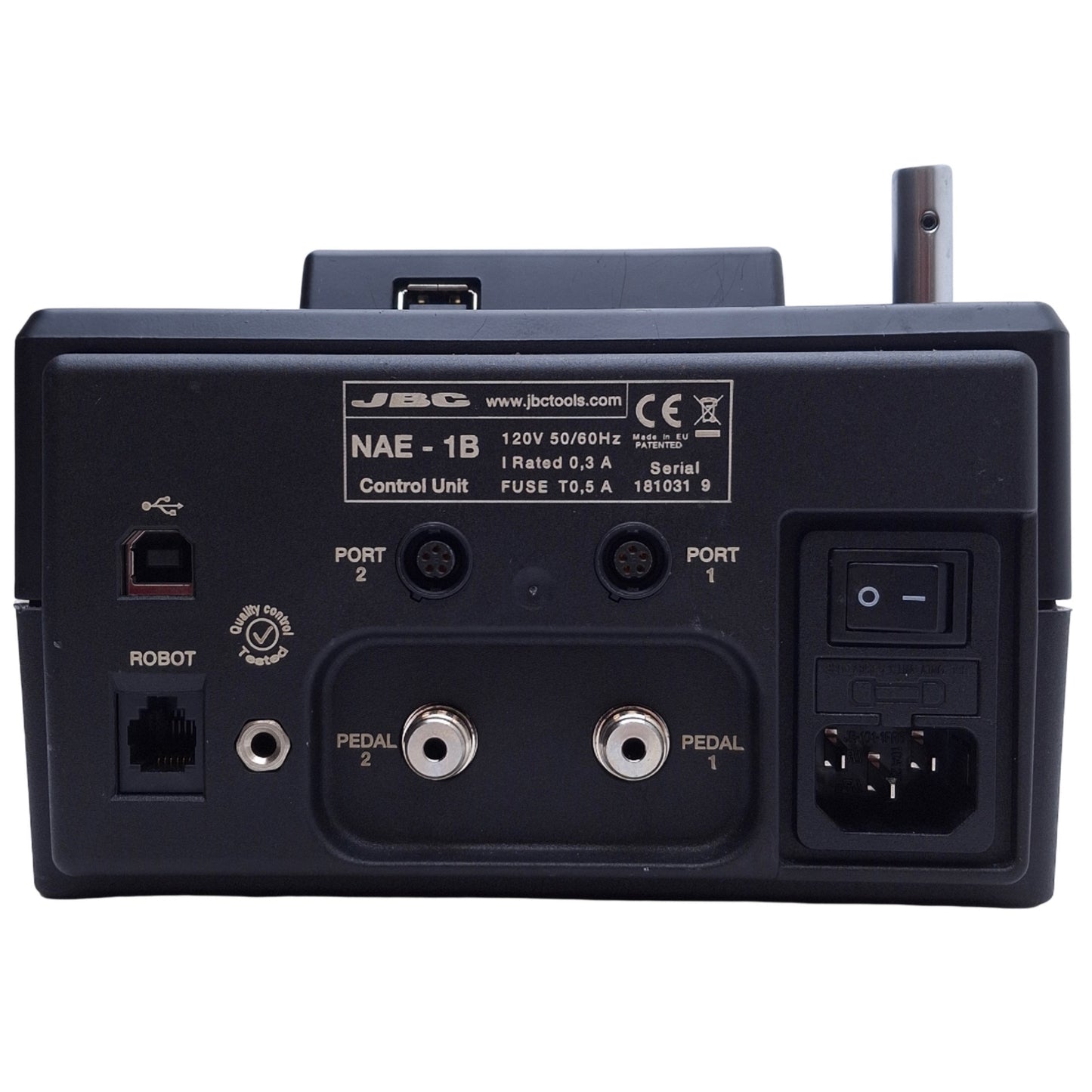 Used JBC NAE-1B Nano Soldering Control Unit 120V, 0.3A, 14W Per Tool, 90°-450°C Range