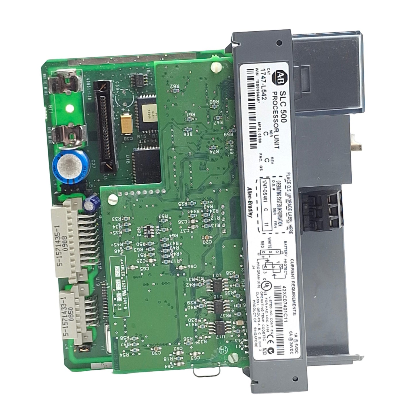Used Allen Bradley 1747-L542 Ser C Rev C SLC500 CPU Processor, *No Key/Cover*
