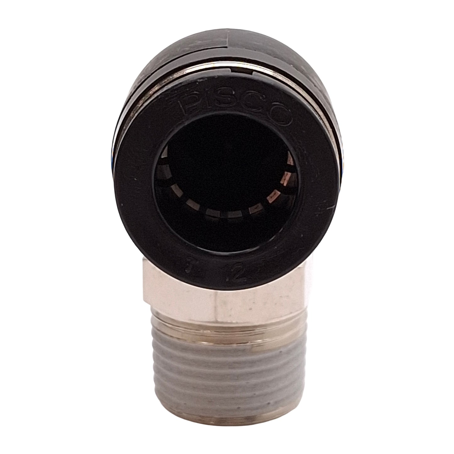 Used Lot of 10 Pisco PL12-03T Elbow Fitting, 90°, 1.0MPa, ø12mm One-Touch, R3/8 Male