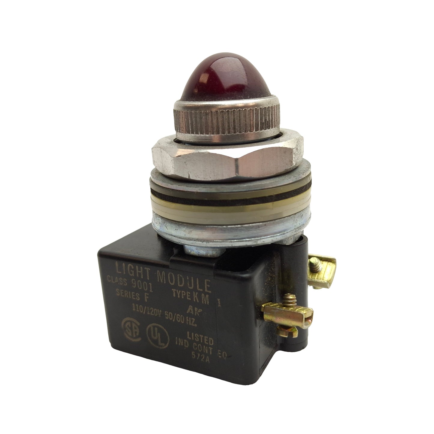 Used Square D 9001KM1 Pilot Light, Red Dome, ø30mm, 50/60Hz, 110-120VAC
