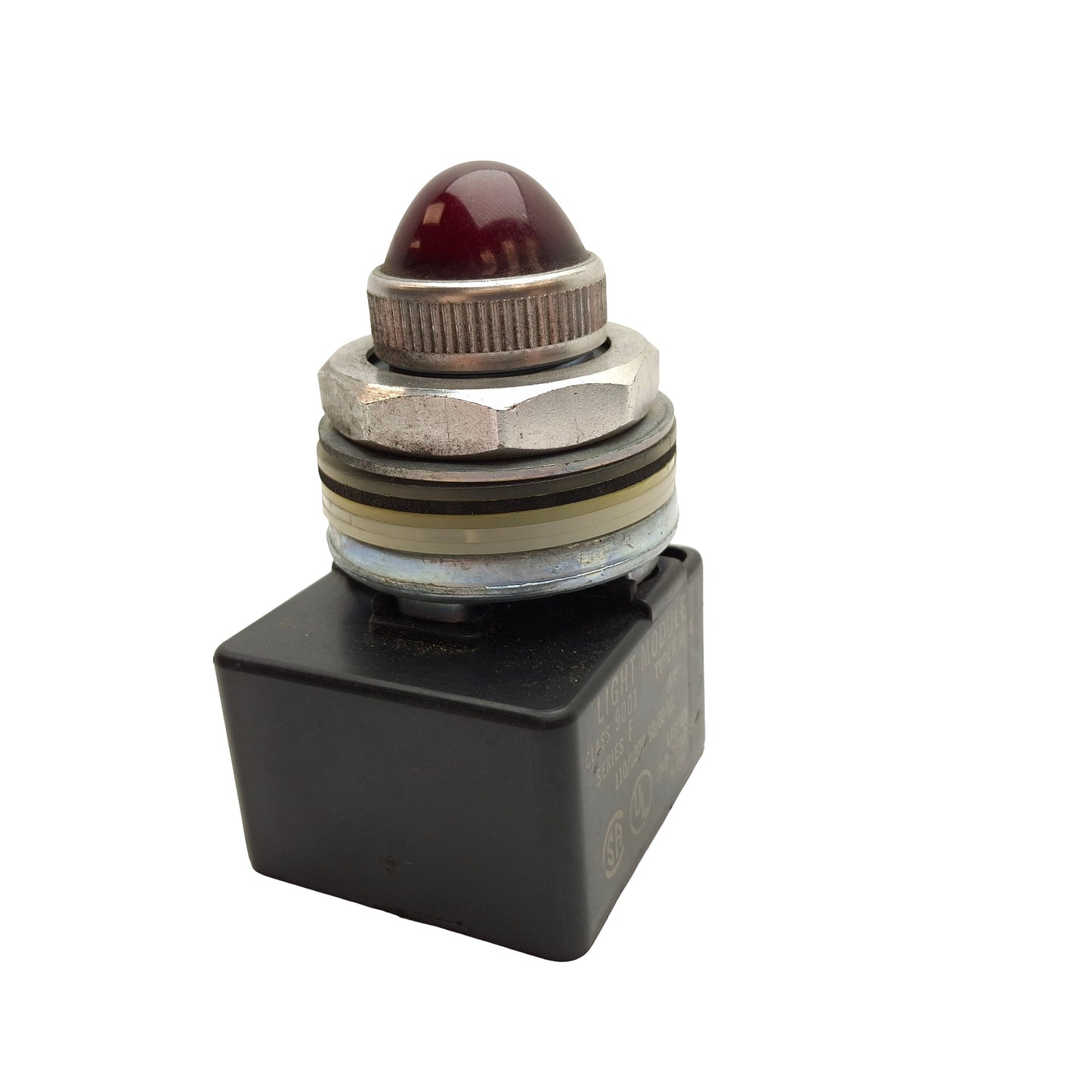Used Square D 9001KM1 Pilot Light, Red Dome, ø30mm, 50/60Hz, 110-120VAC