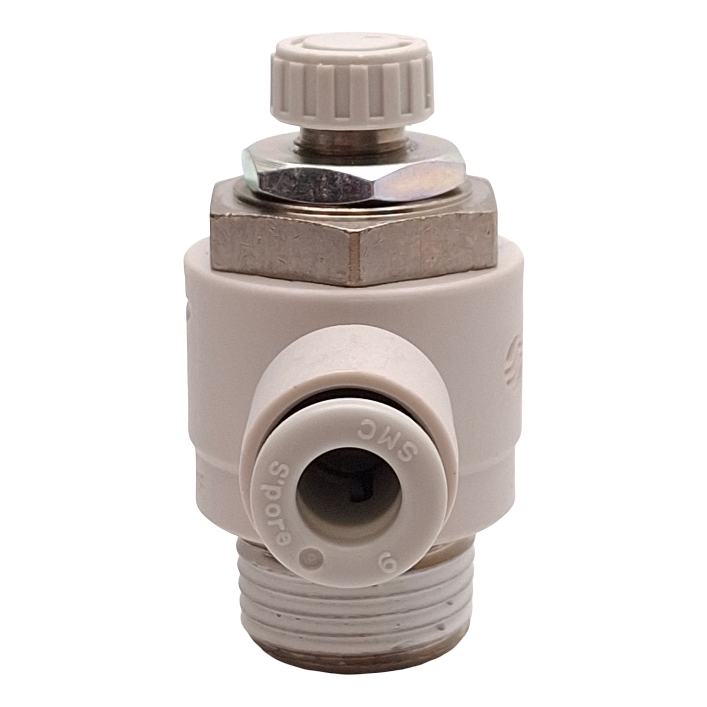 New – Open box Lot of 3 SMC AS3201F-04-06S Speed Control Fitting, 1.0MPa, ø6mm One-Touch, R3/8