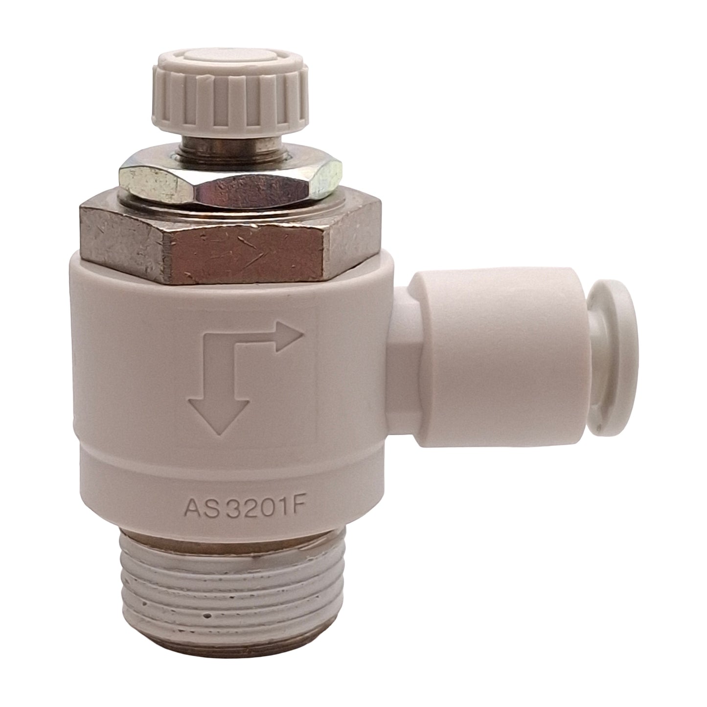 New – Open box Lot of 3 SMC AS3201F-04-06S Speed Control Fitting, 1.0MPa, ø6mm One-Touch, R3/8