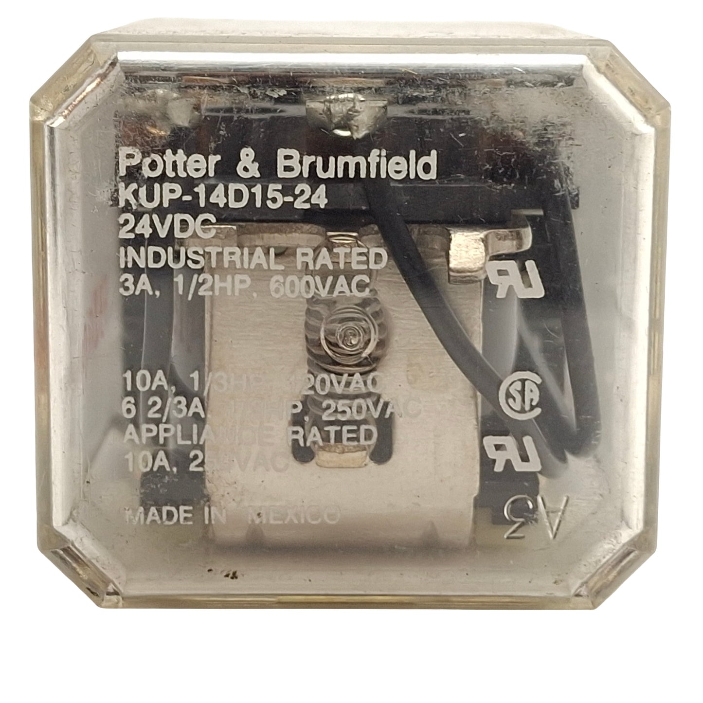 Used Lot of 2 Potter & Brumfield KUP-14D15-24 Relay, 3PDT, 600VAC 3A Max, 24VDC Coil