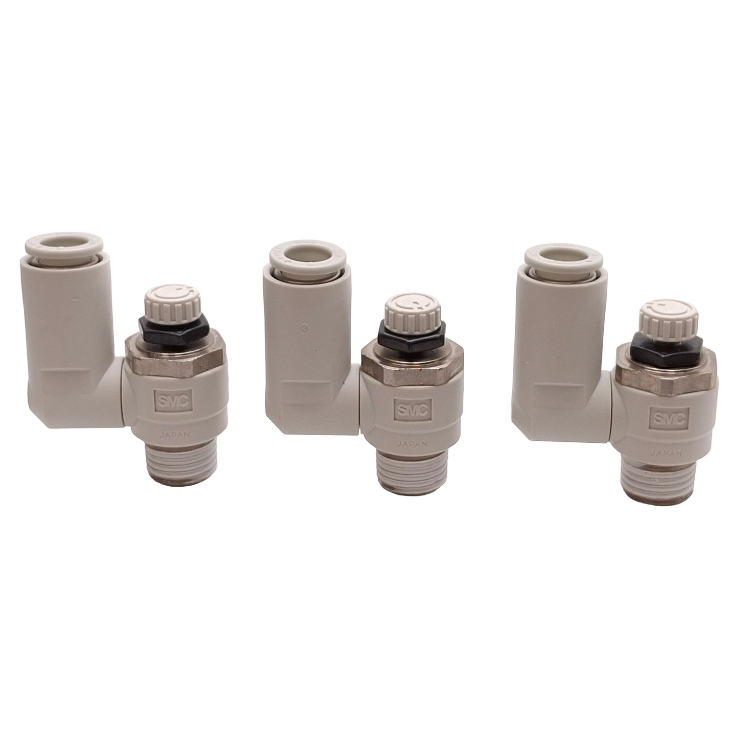 Used Lot of 3 SMC AS2311F-02-08S Flow Control Fitting, 1.0MPa, ø8mm One-Touch, R1/4