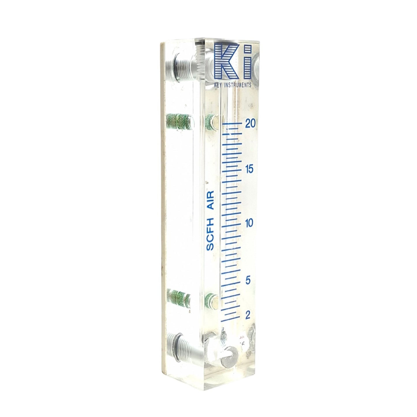 Used Key Instruments 2520 Acrylic Flow Meter, 2-20SCFH Air, 100psig Max, 1/8in NPT