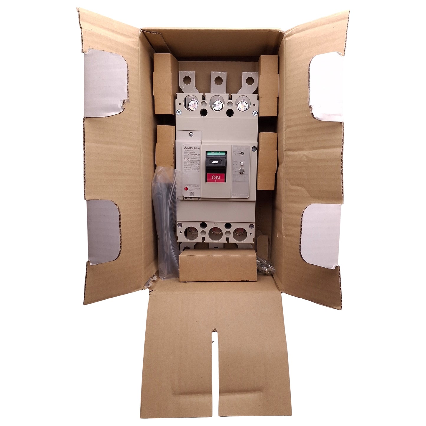 New Mitsubishi NV400-CW3P400A100 Earth Leakage Circuit Breaker, 3P, 400A 100-440VAC