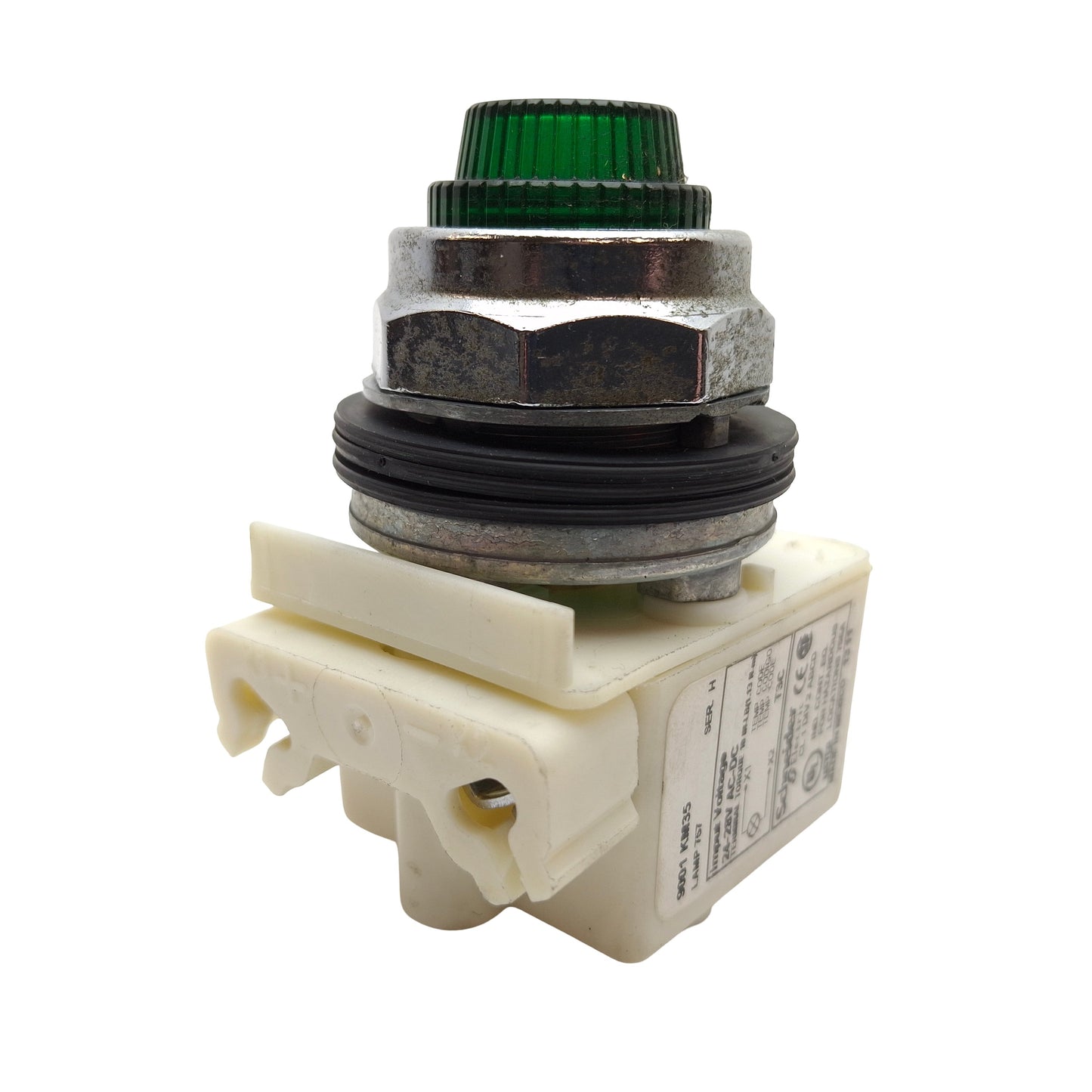 Used Schneider Electric 9001KP35G31 Harmony Pilot Light, Green LED, 24-28VAC/DC