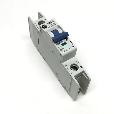 New – Open box Allen Bradley 1489-D1C200 Circuit Breaker, 1-Pole, 20A, C-Curve, 125/250VDC