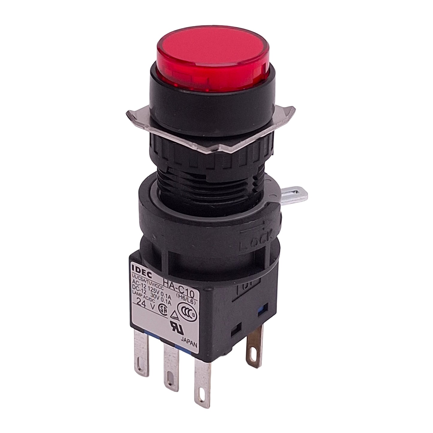New Idec LA1L-M1C14R Pushbutton Switch, SPDT, 125VAC/30VDC 0.1A, Red Momentary ø16mm