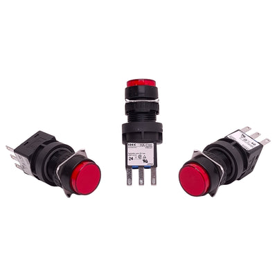 New Lot of 3 Idec LA1P-1C04R Indicator Pilot Lamp Switch, 24VDC/VAC, Red, ø16mm