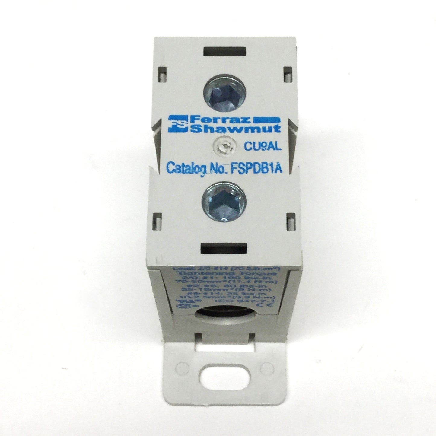 New – Open box Ferraz Shawmut FSPDB1A DIN Rail Power Distribution Block, 1-Pole, 600V 175A