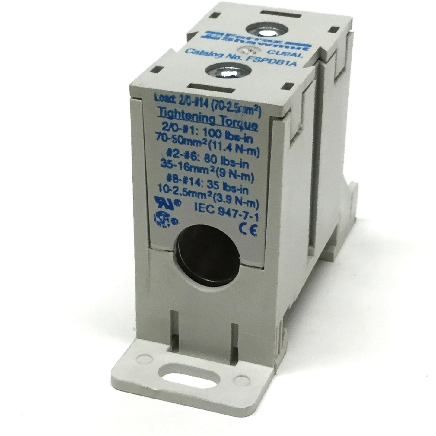 New – Open box Ferraz Shawmut FSPDB1A DIN Rail Power Distribution Block, 1-Pole, 600V 175A