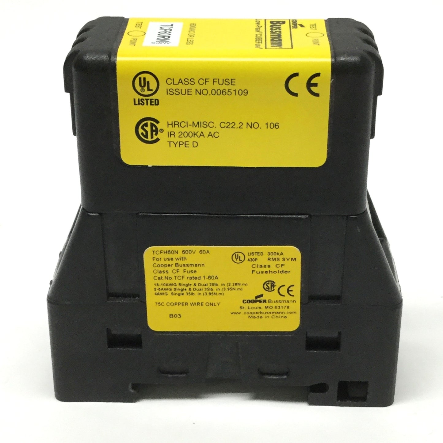 New – Open box Cooper Bussmann TCF60RN CUBE Dual Element Time-Delay Current Limiting Fuse 60A