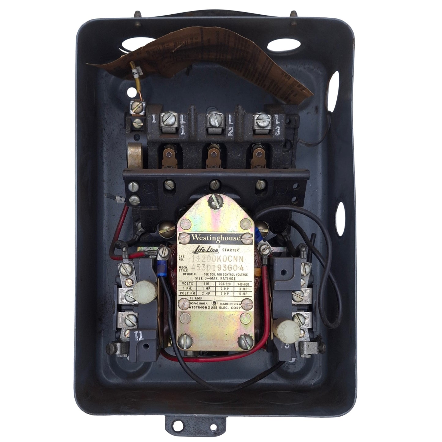 Used Westinghouse 11200K0CNN Life-Line Starter Size 0, 5HP, 600VAC, Coil: 320-440VAC